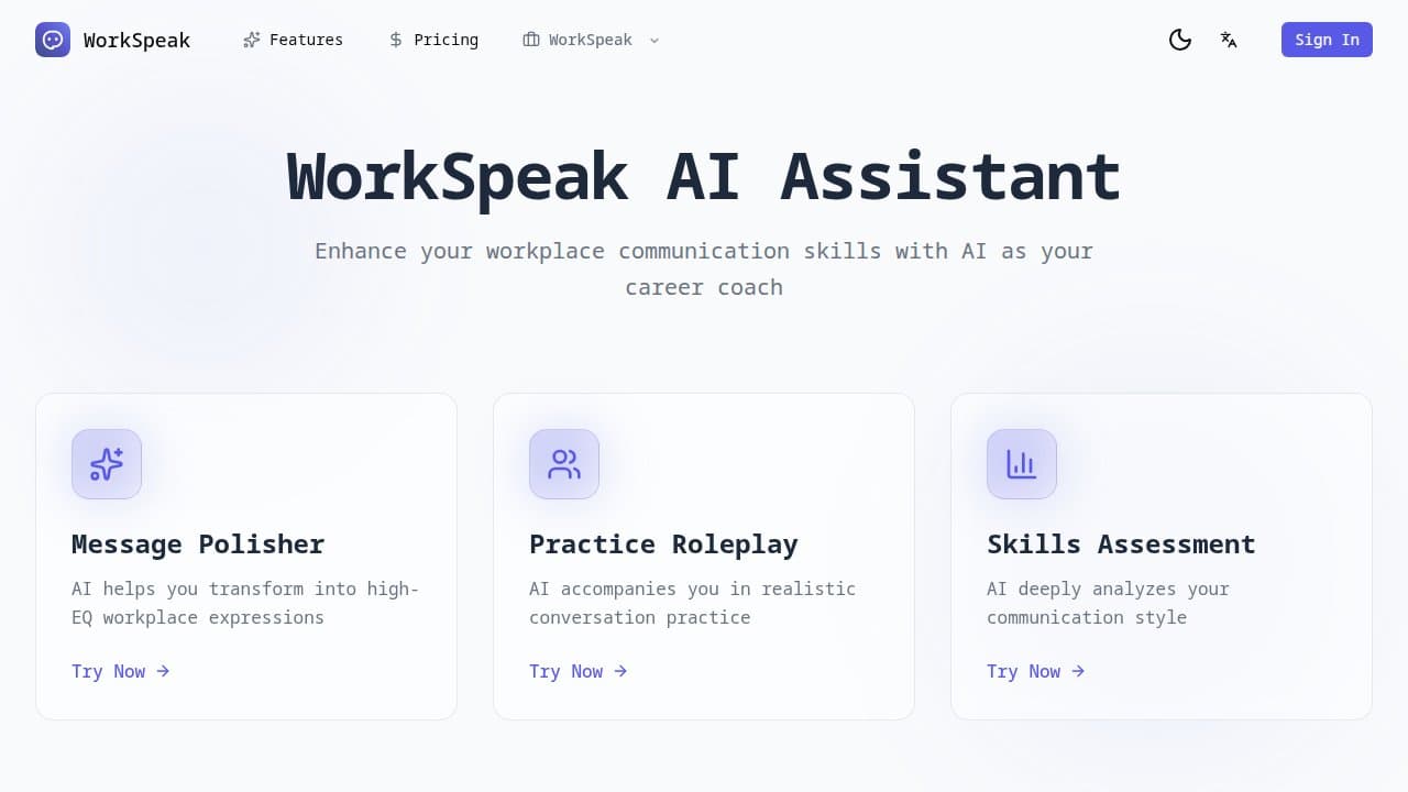 WorkSpeak AI - Product screenshot
