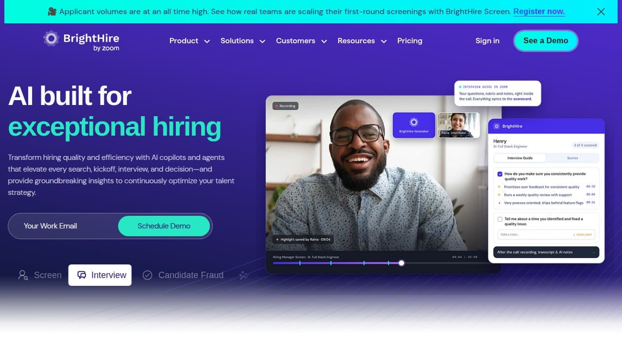 BrightHire - Product screenshot