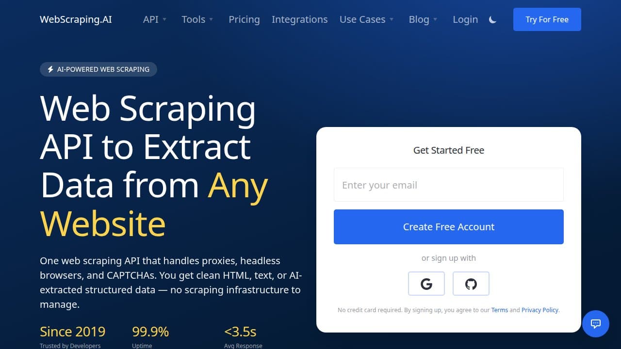 WebScraping.AI - Product screenshot
