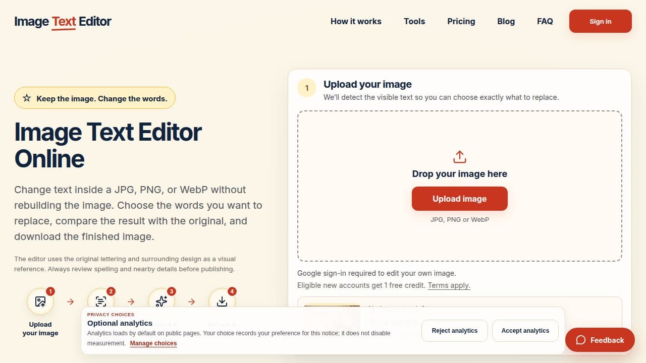 Image Text Editor - Product screenshot