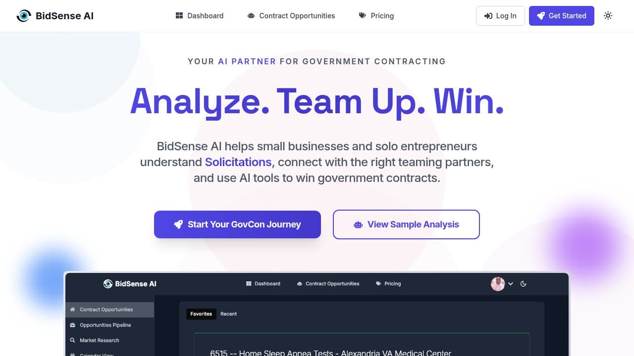 BidSense AI - Product screenshot