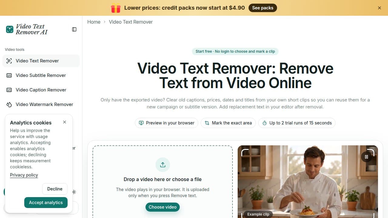 Video Text Remover AI - Product screenshot