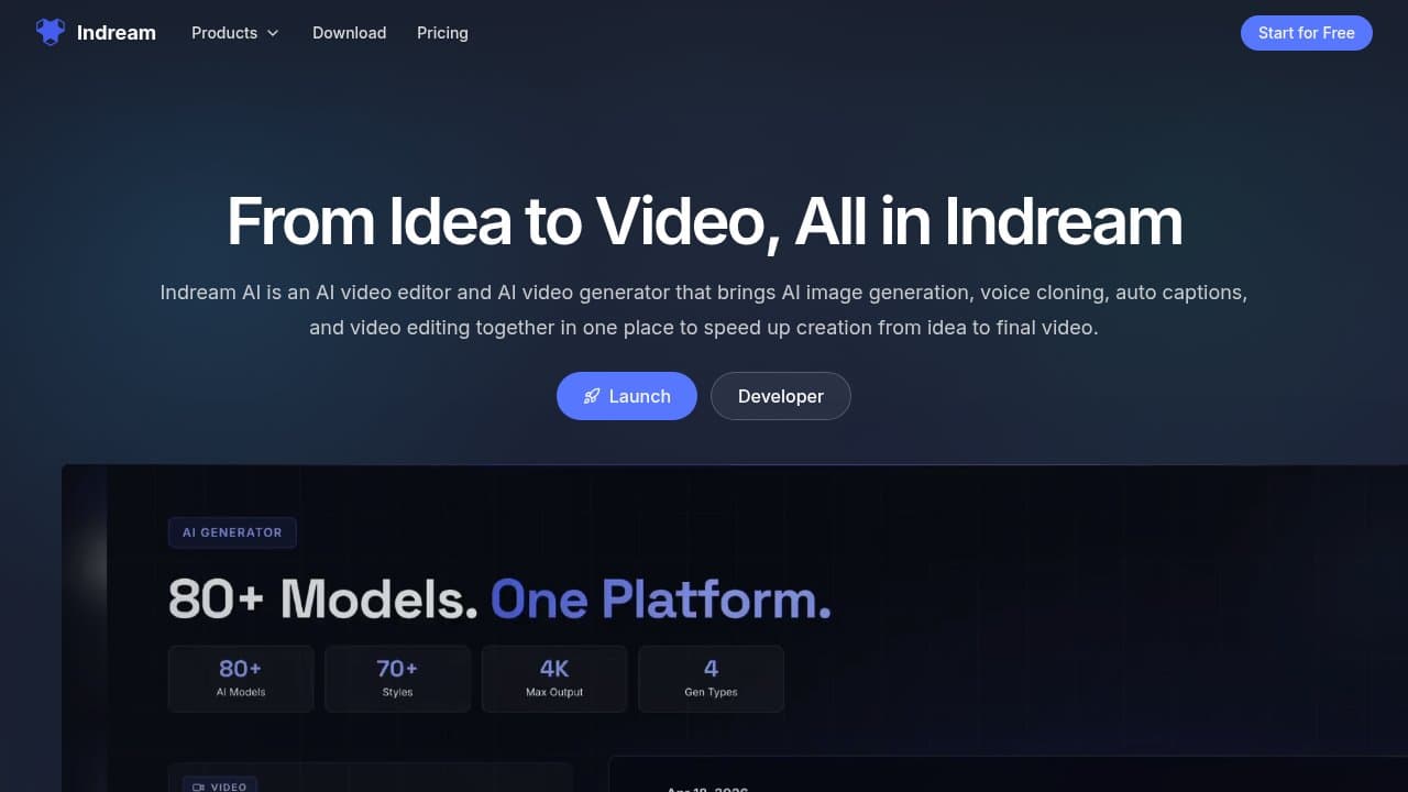 Indream - Product screenshot