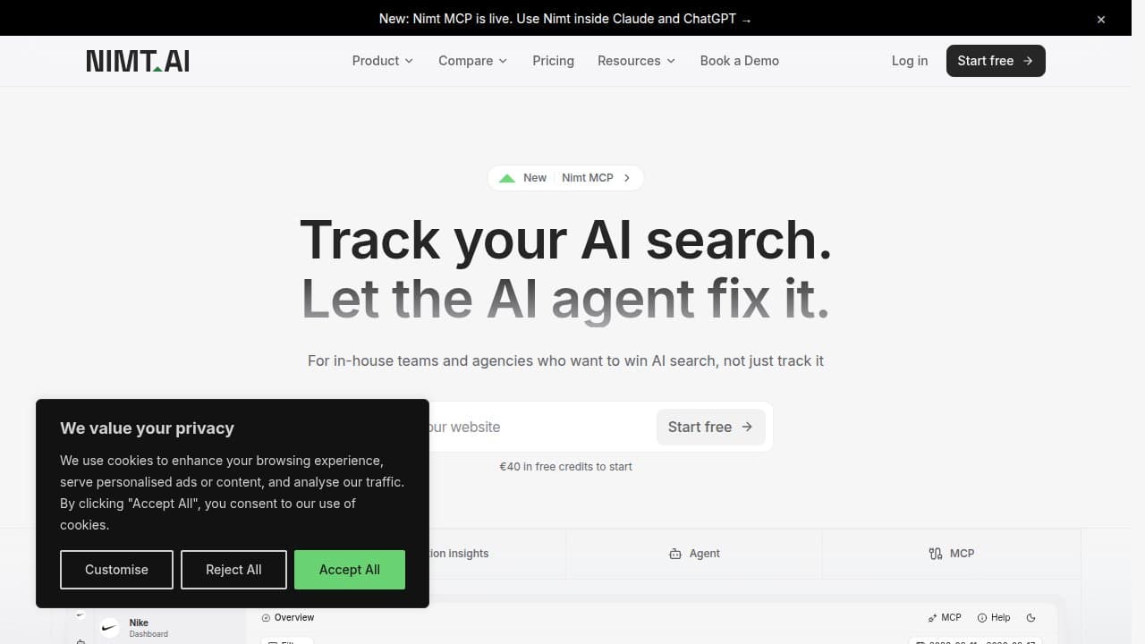 Nimt AI Agent - Product screenshot