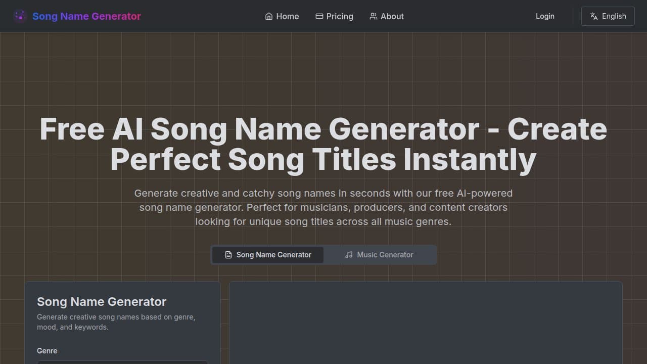Song Name Generator - Product screenshot