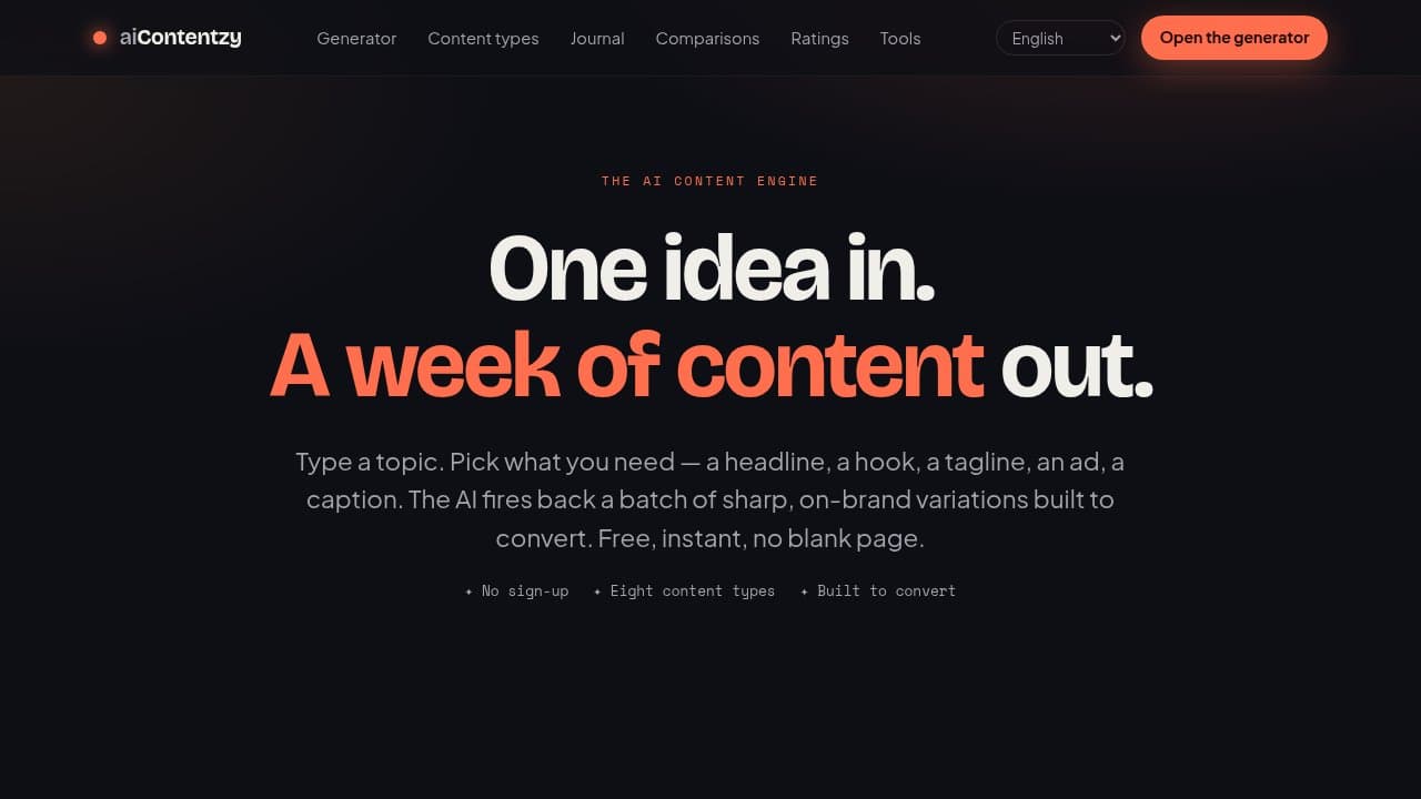 aiContentzy - Product screenshot