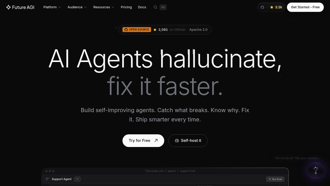 Future AGI - Product screenshot