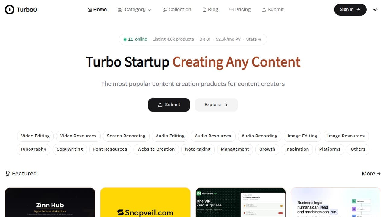 Turbo0 - Product screenshot