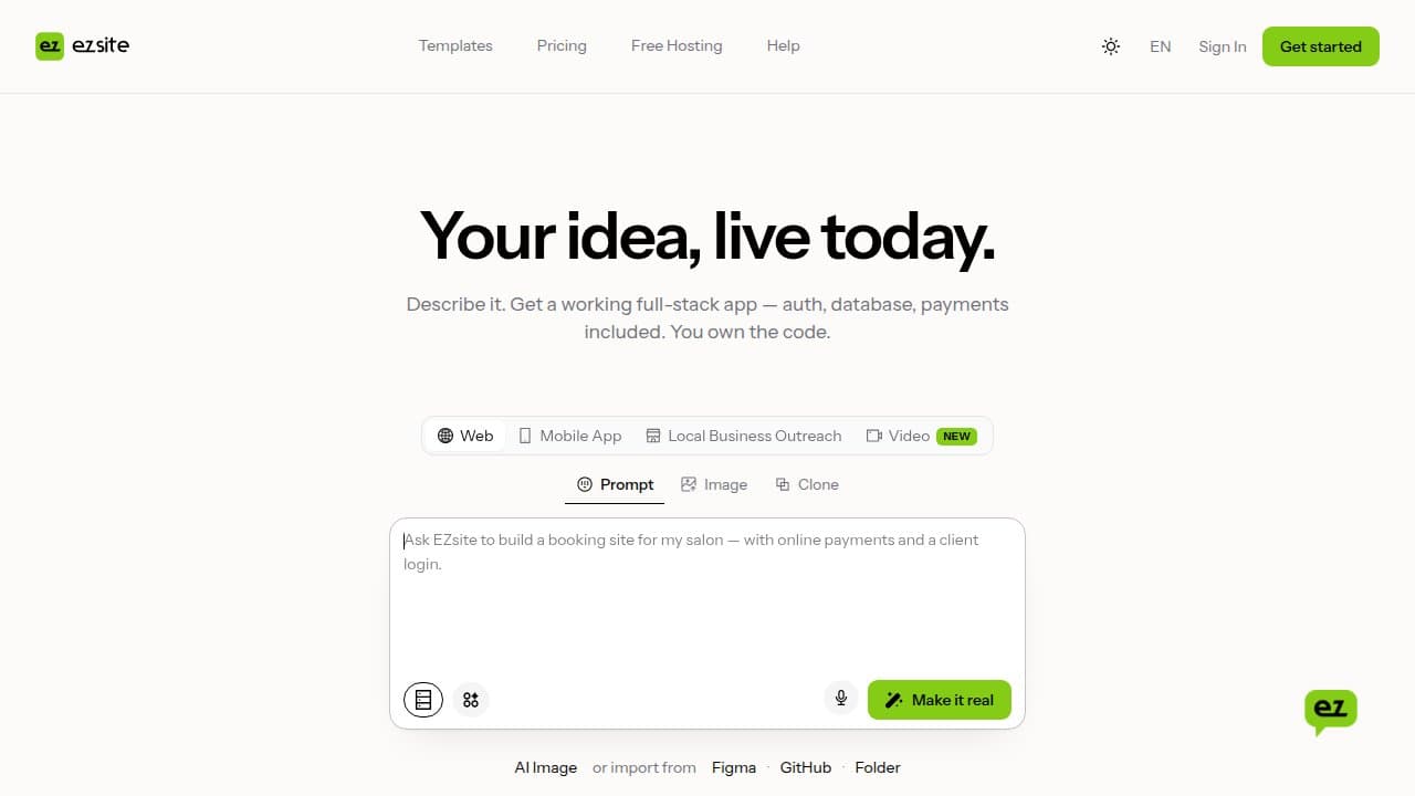 EZsite - Product screenshot