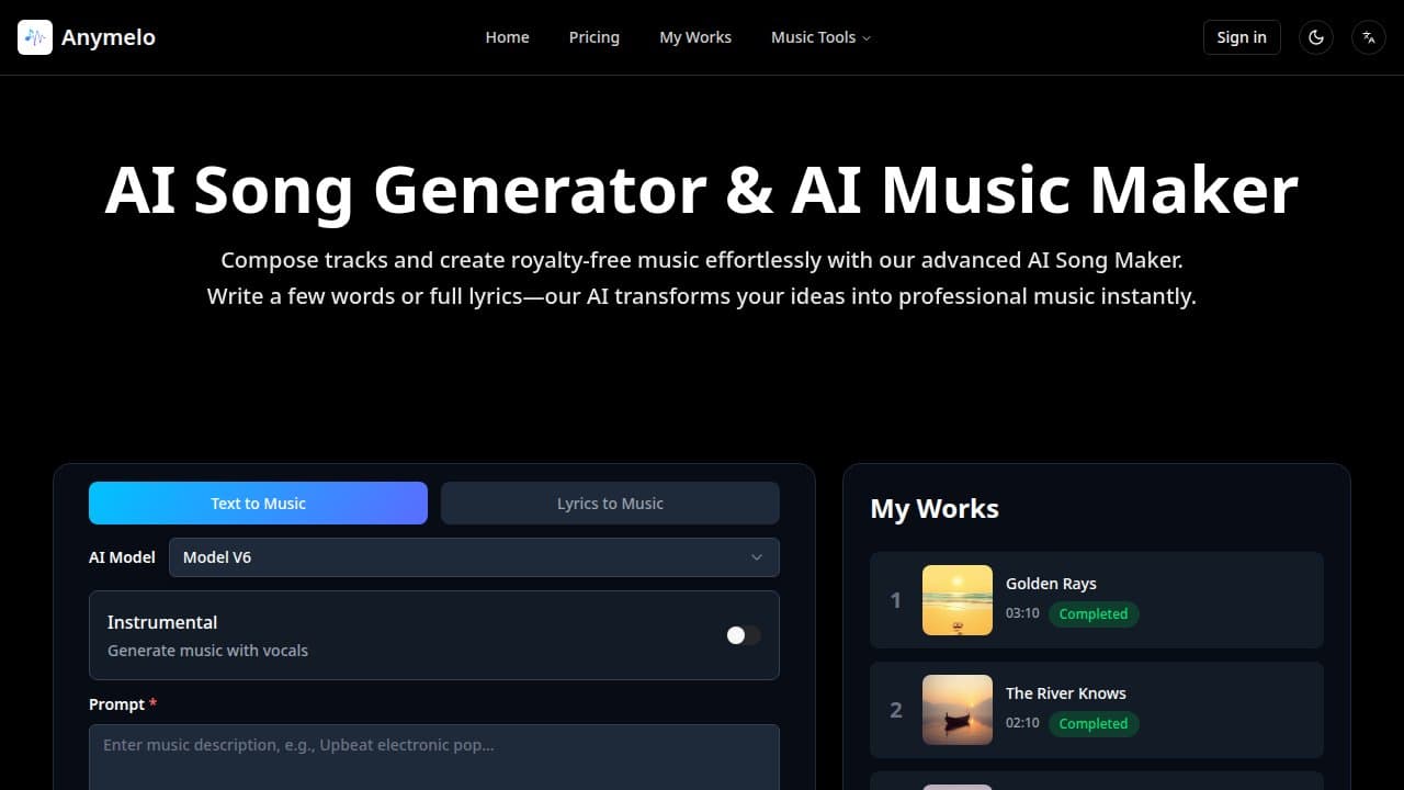 Anymelo - Product screenshot