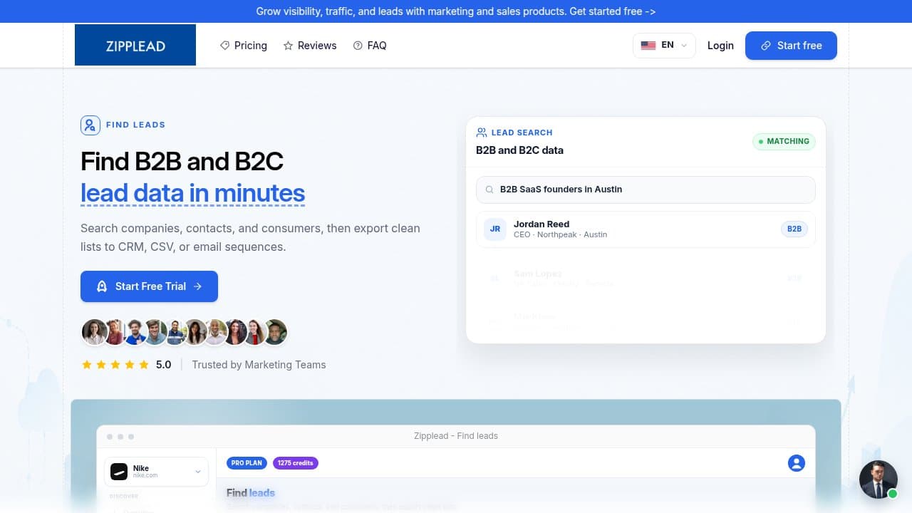 Zipplead - Product screenshot