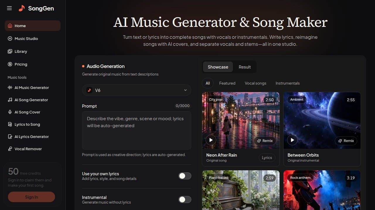 SongGen - Product screenshot