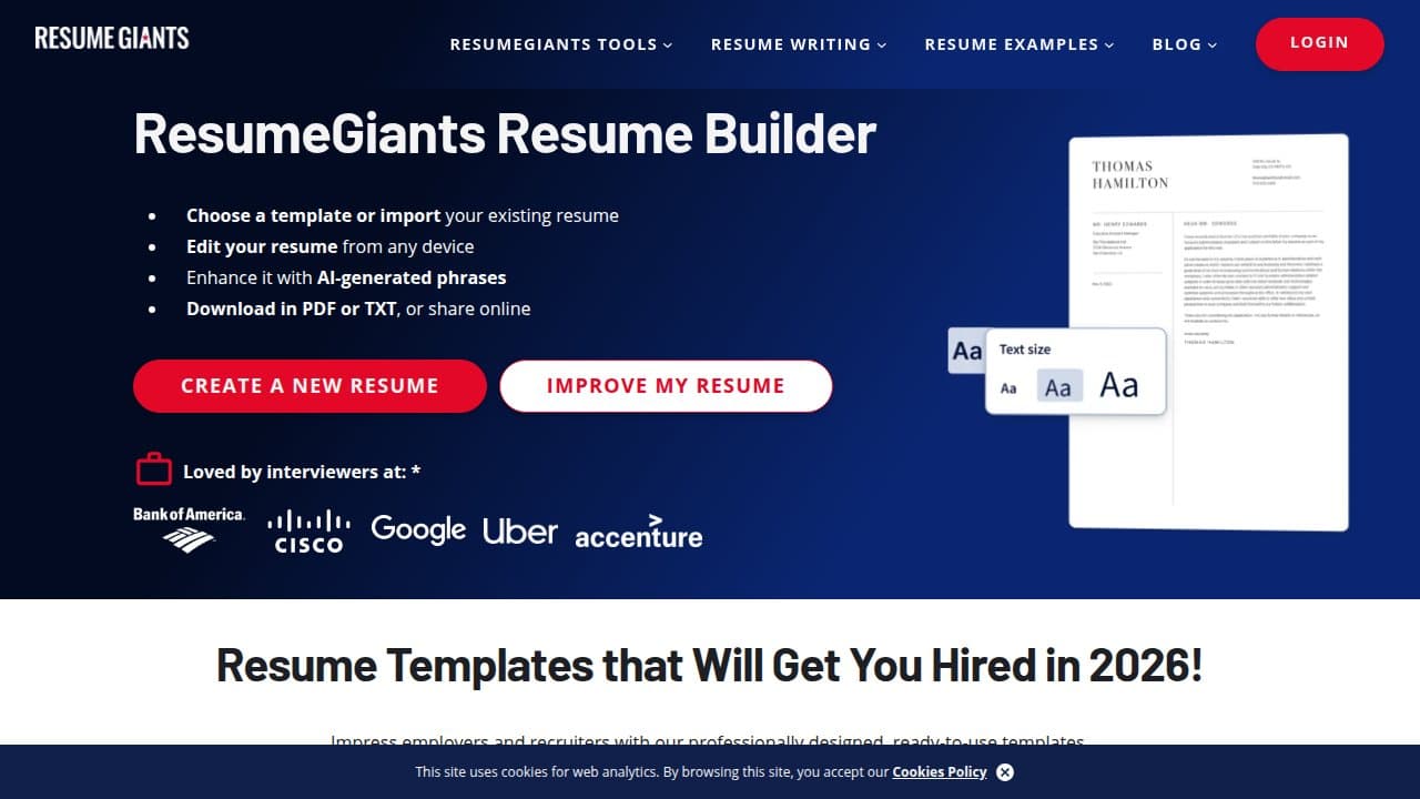 ResumeGiants - Product screenshot