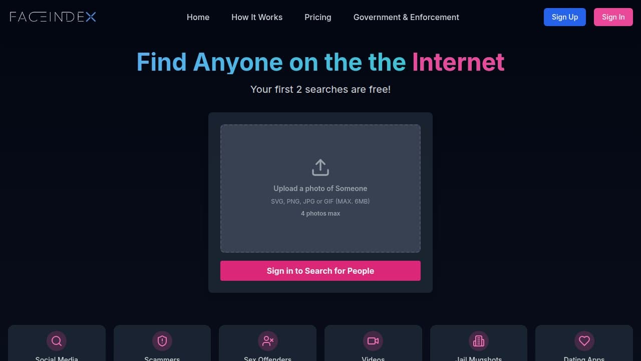 FaceIndex - Product screenshot