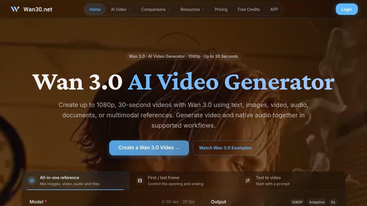 Wan 3.0 AI - Product screenshot