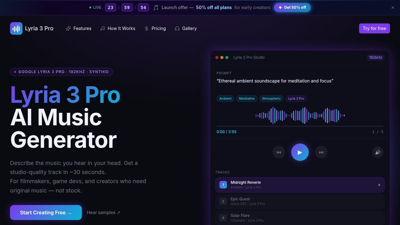 Lyria 3 Pro - Product screenshot