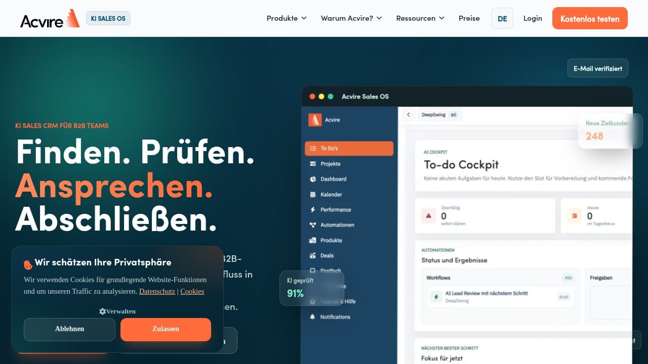 Acvire - Product screenshot