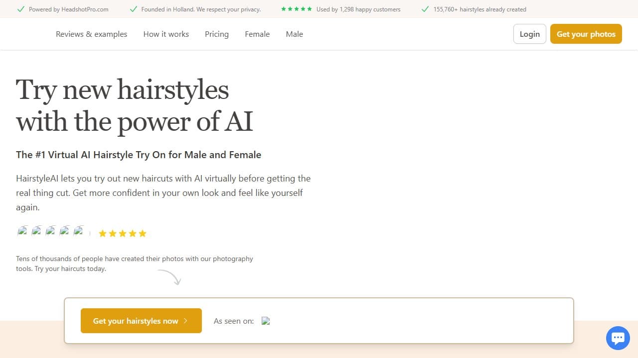 Hairstyle AI - Product screenshot