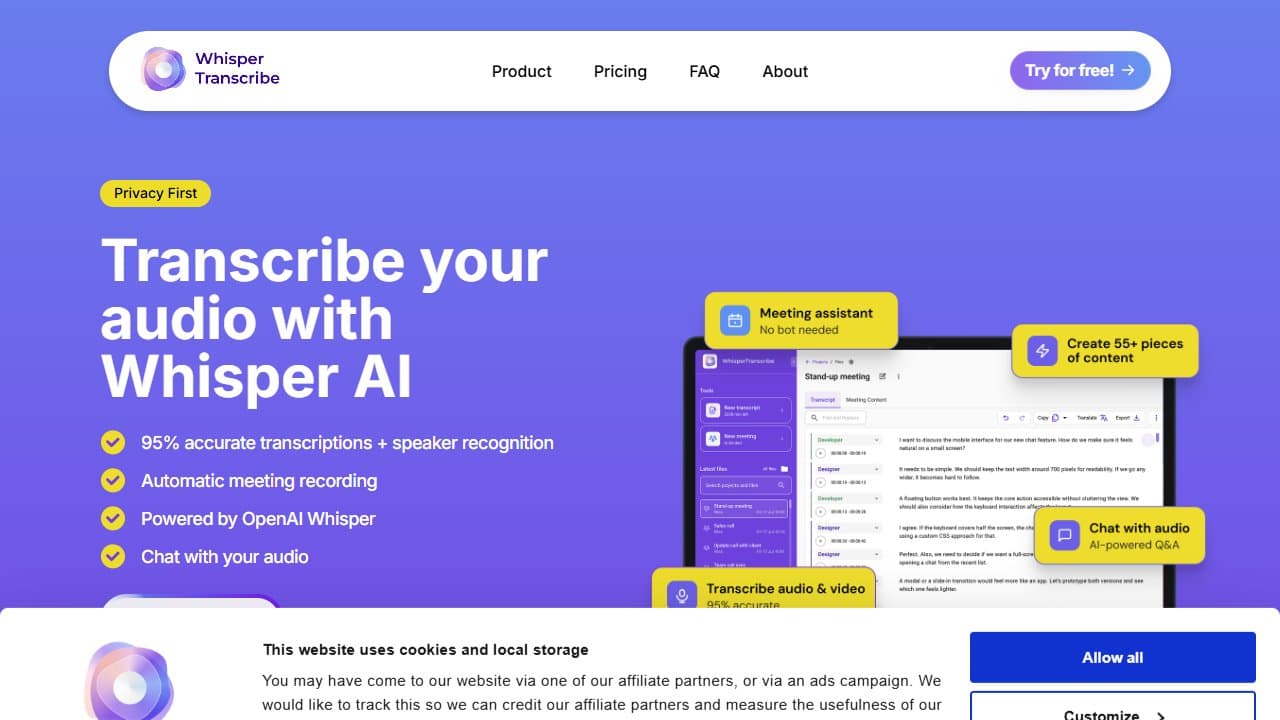 WhisperTranscribe - Product screenshot