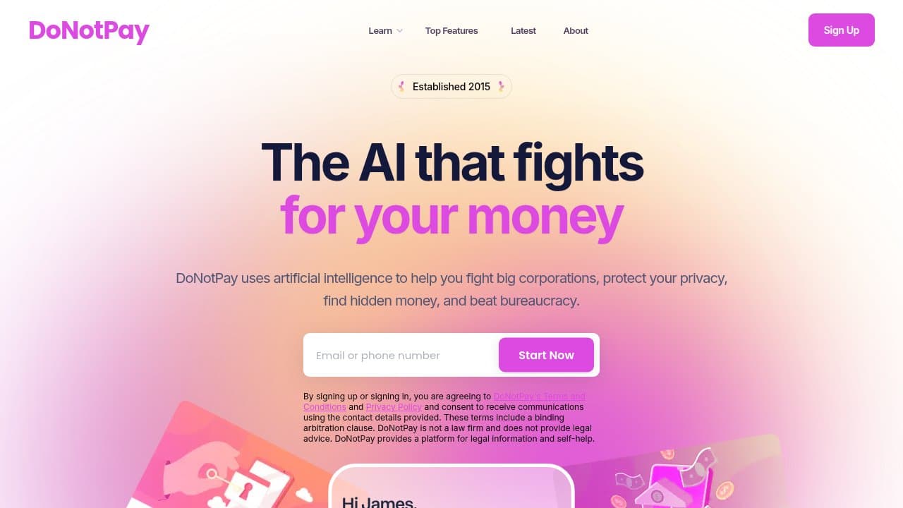 DoNotPay - Product screenshot