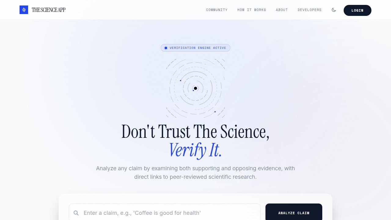 The Science App - Product screenshot