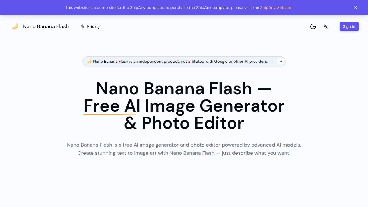 Nano Banana Flash - Product screenshot
