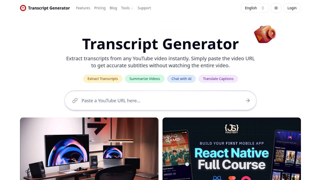Transcript Generator - Product screenshot