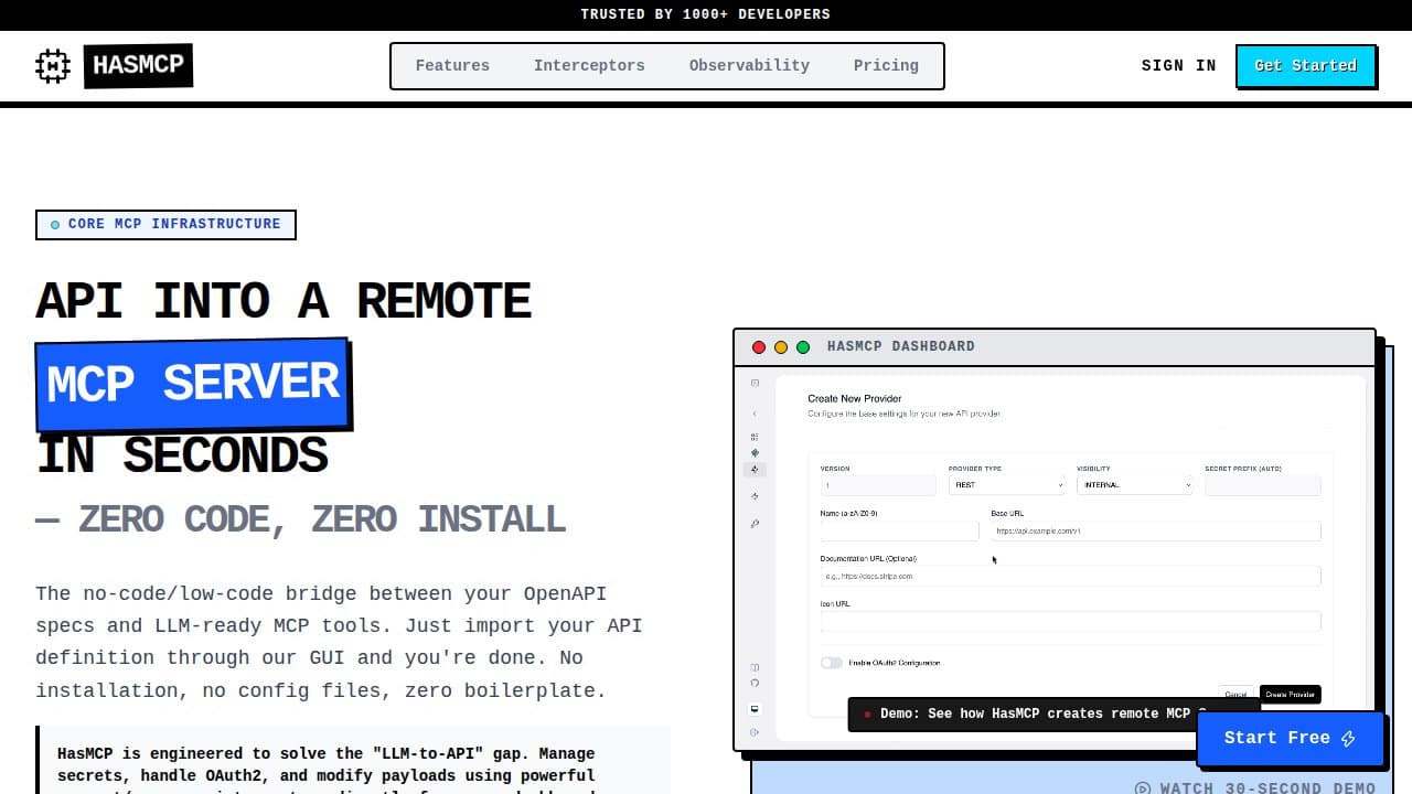 HasMCP - Product screenshot