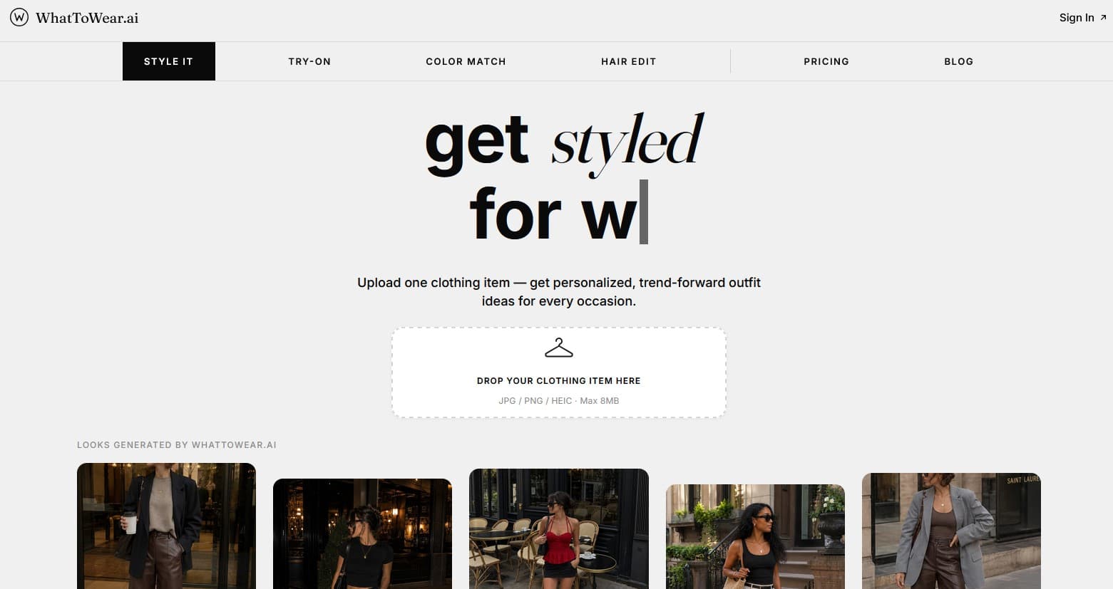 WhatToWear.ai - Product screenshot