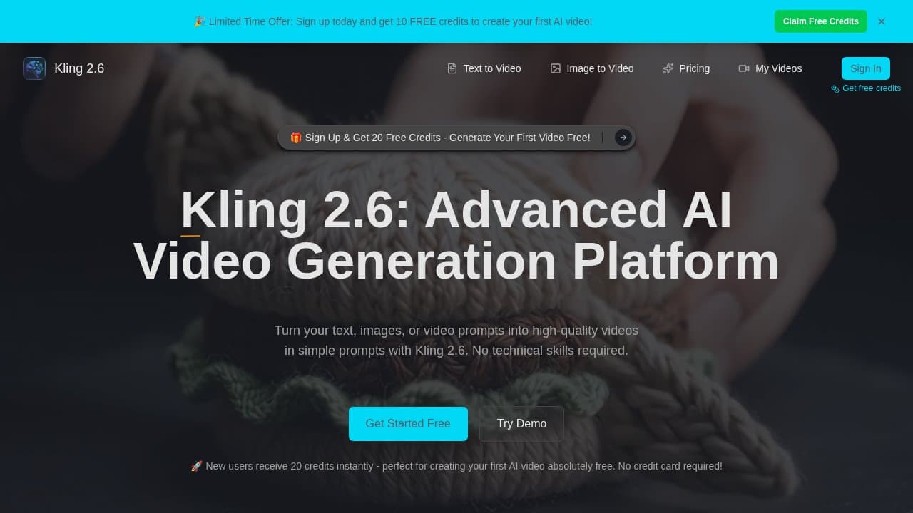 Kling 2.6 - Product screenshot