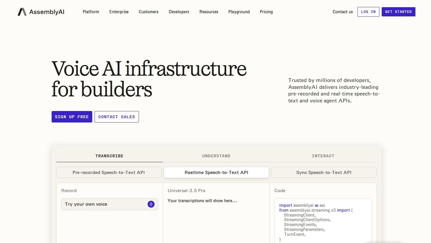 AssemblyAI - Product screenshot