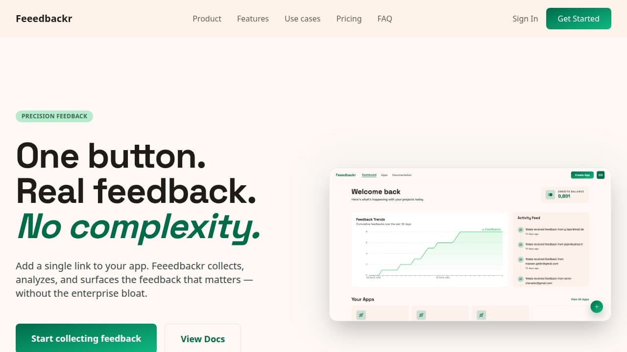 Feeedbackr - Product screenshot