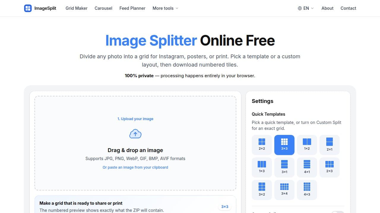 ImageSplit - Product screenshot