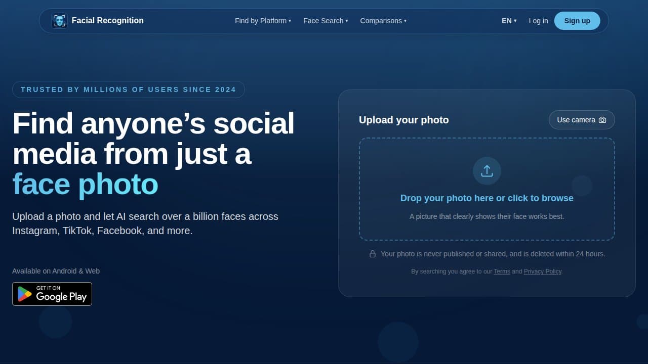 Facial Recognition - Product screenshot