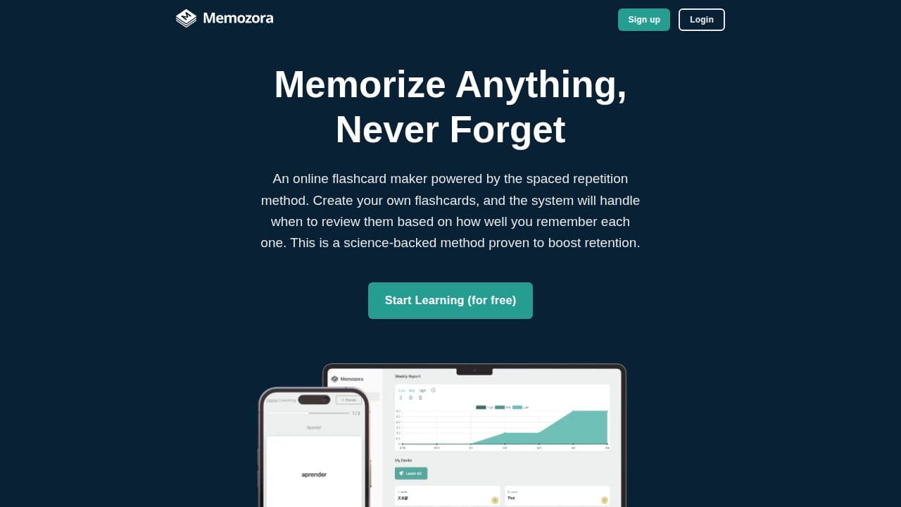 Memozora - Product screenshot