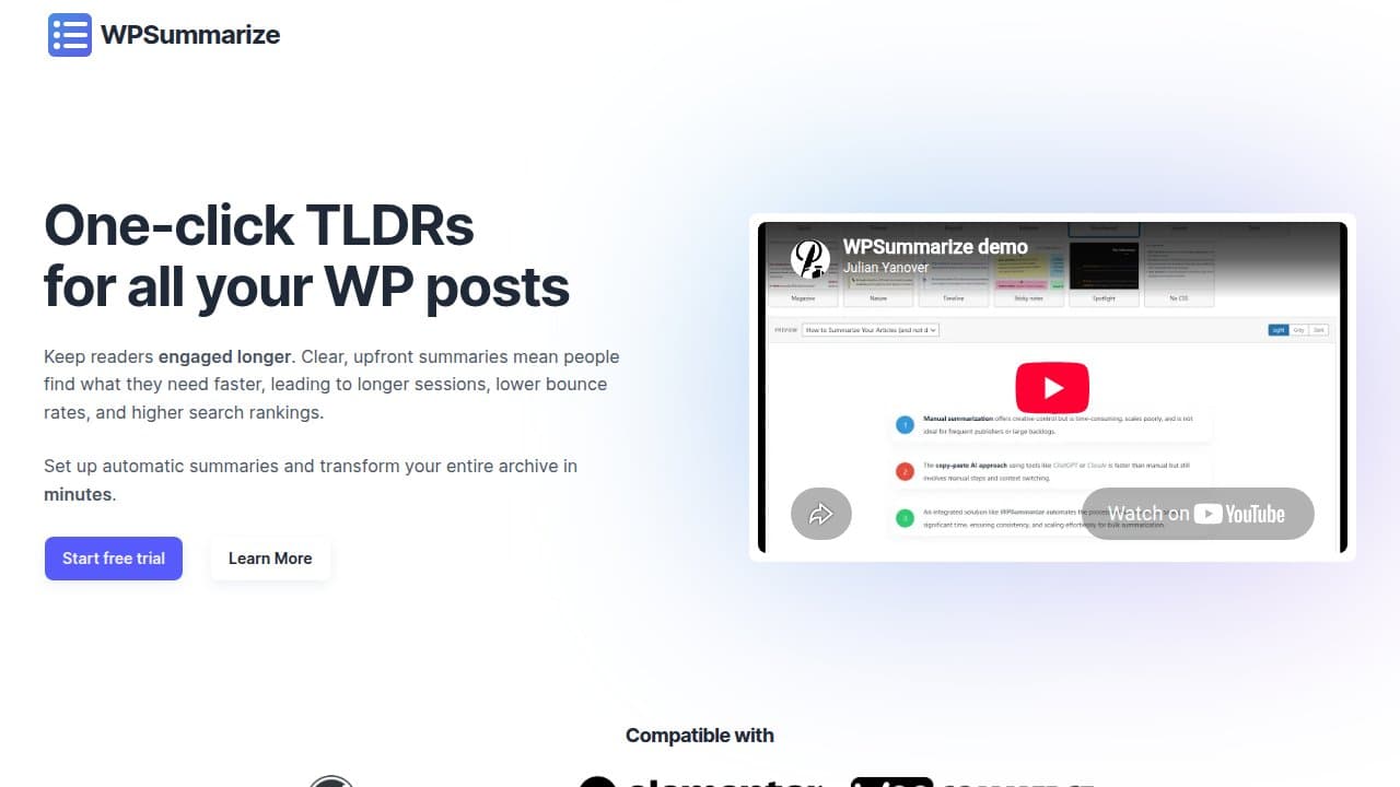 WPSummarize - Product screenshot
