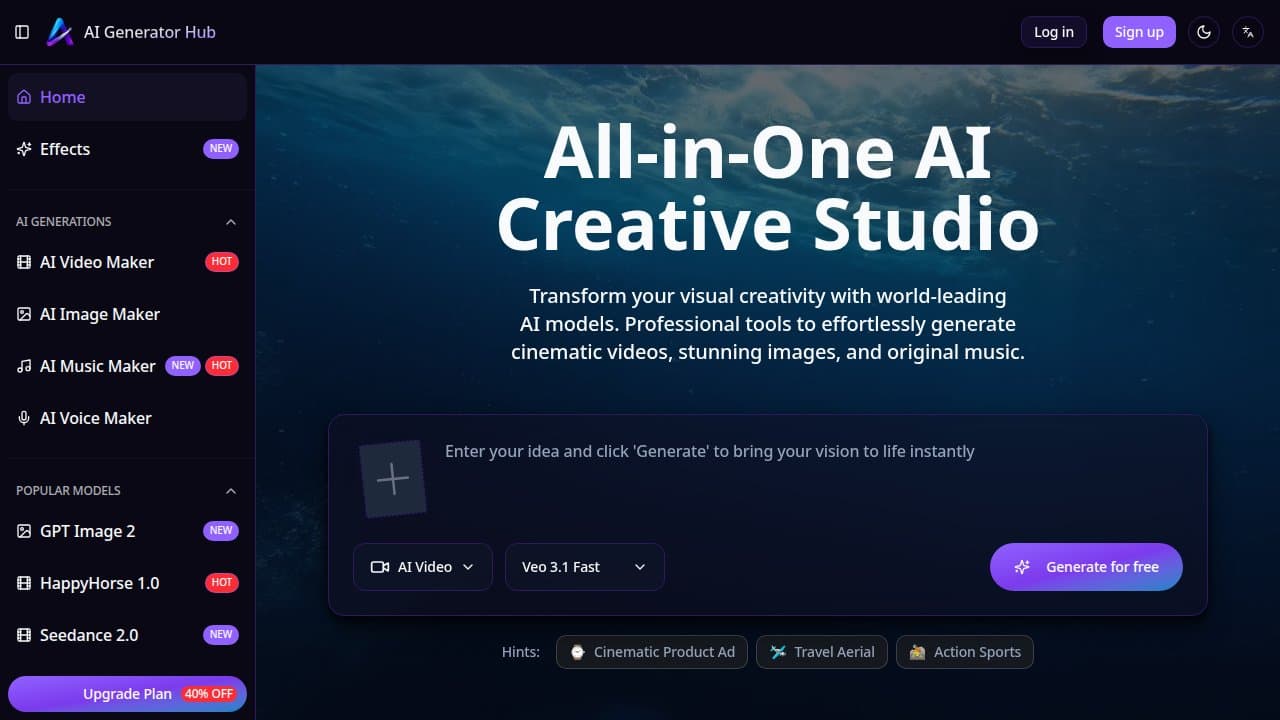 AI Generator Hub - Product screenshot