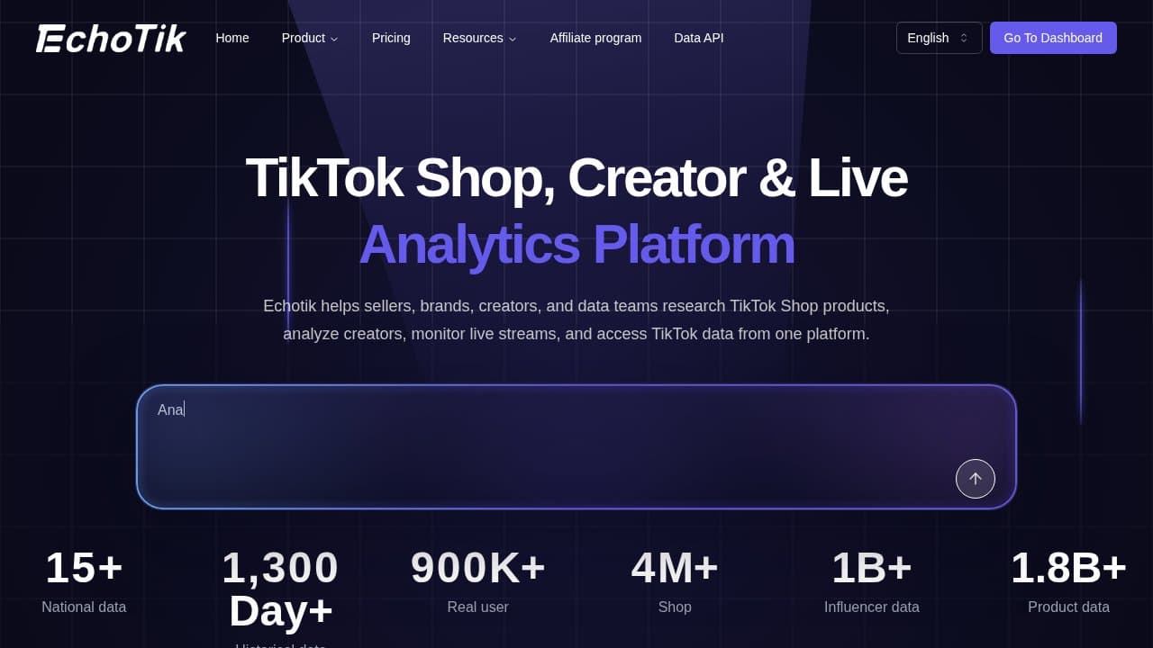 Echotik - Product screenshot