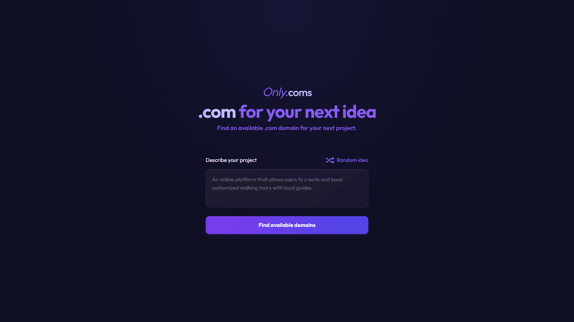 Only.coms - Product screenshot