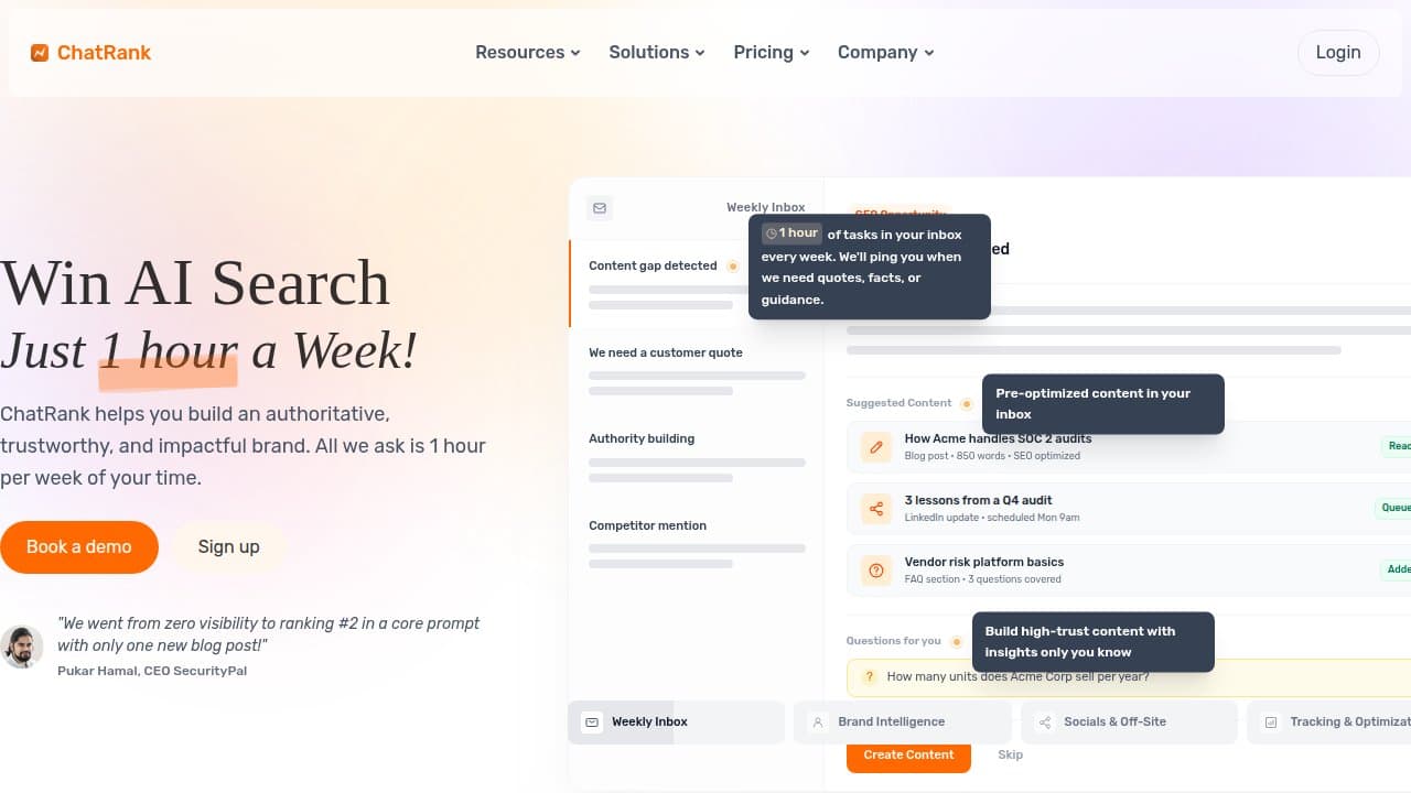 ChatRank - Product screenshot