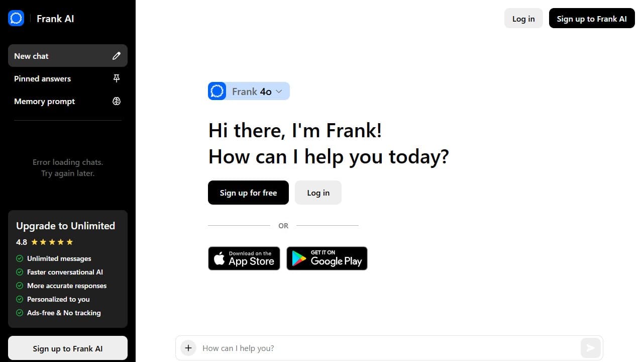 Frank AI - Product screenshot