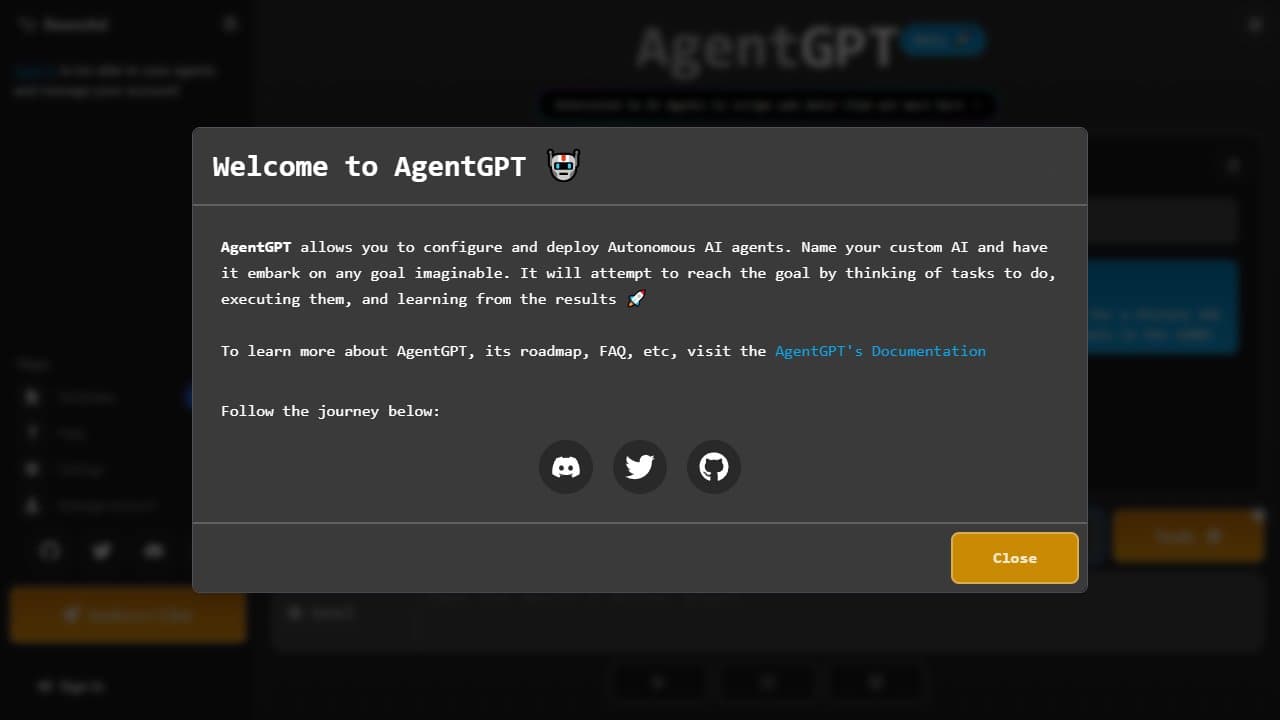 AgentGPT - Product screenshot