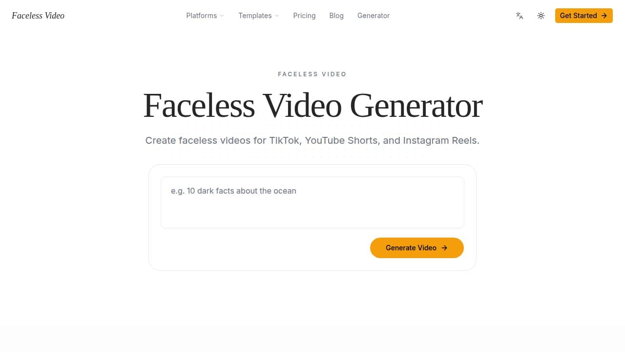 Faceless Video - Product screenshot
