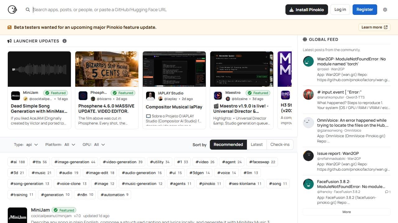 Pinokio - Product screenshot