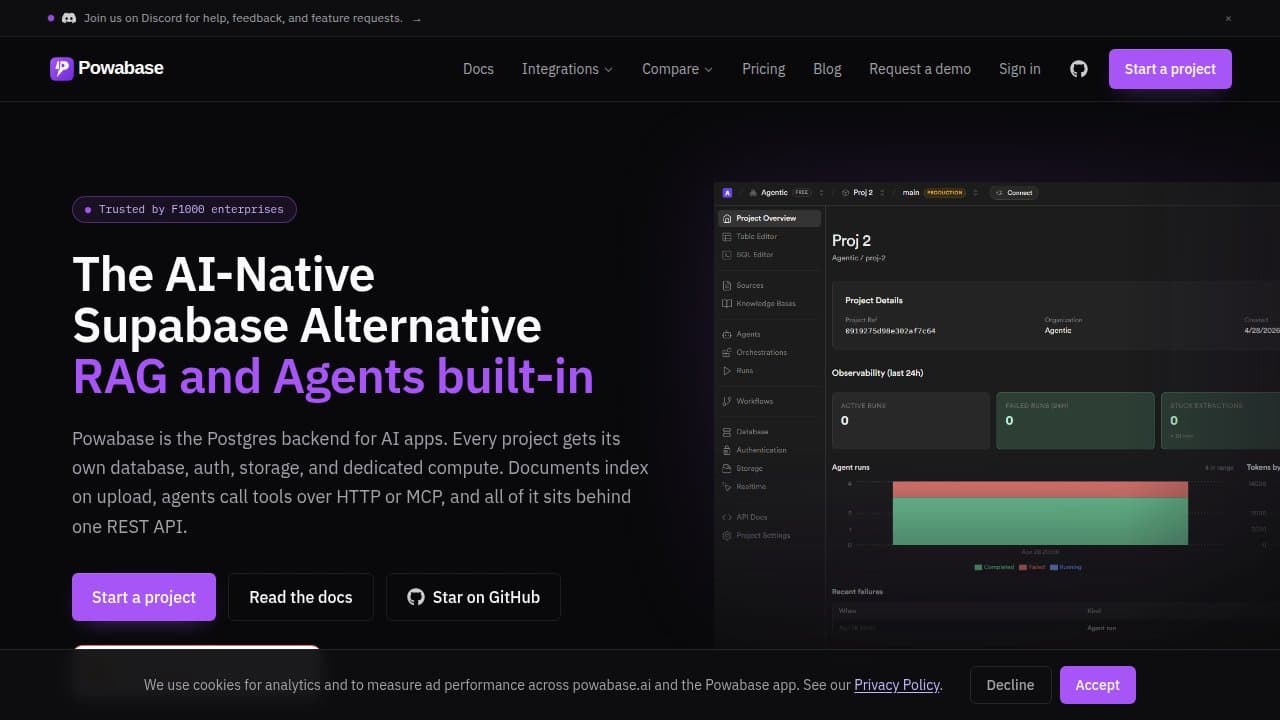 Powabase - Product screenshot