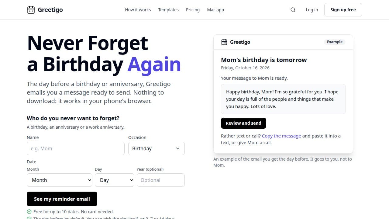 Greetigo - Product screenshot