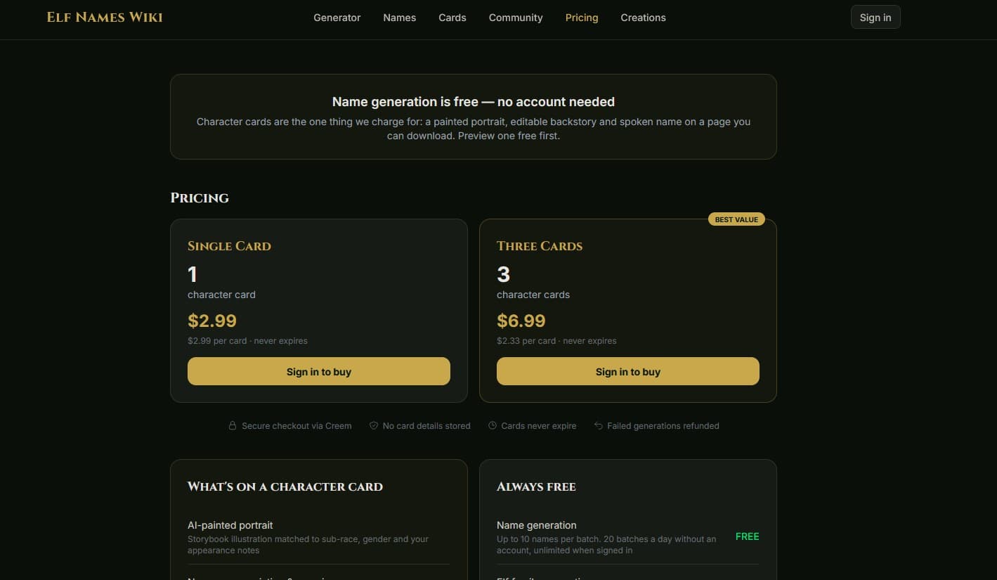 Elf Names Wiki - Product screenshot
