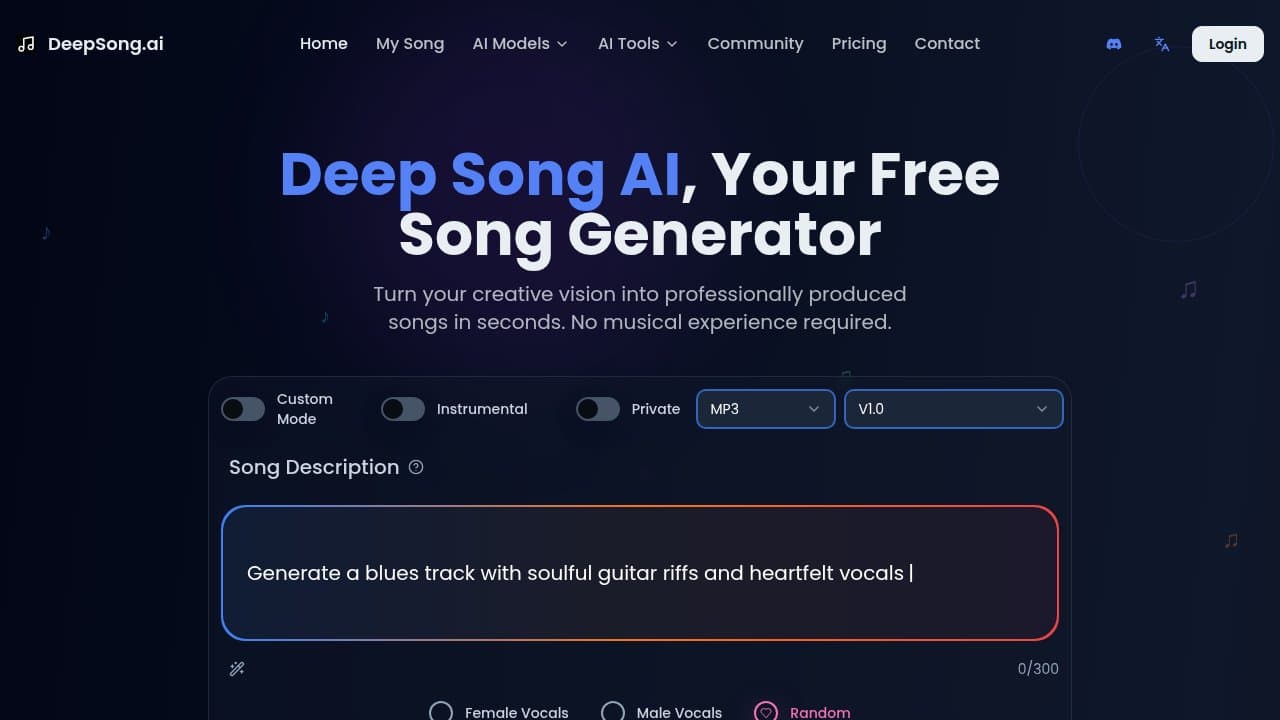DeepSong AI - Product screenshot