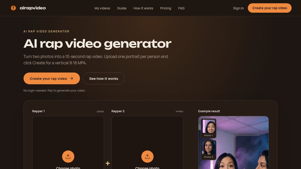 AI Rap Video - Product screenshot