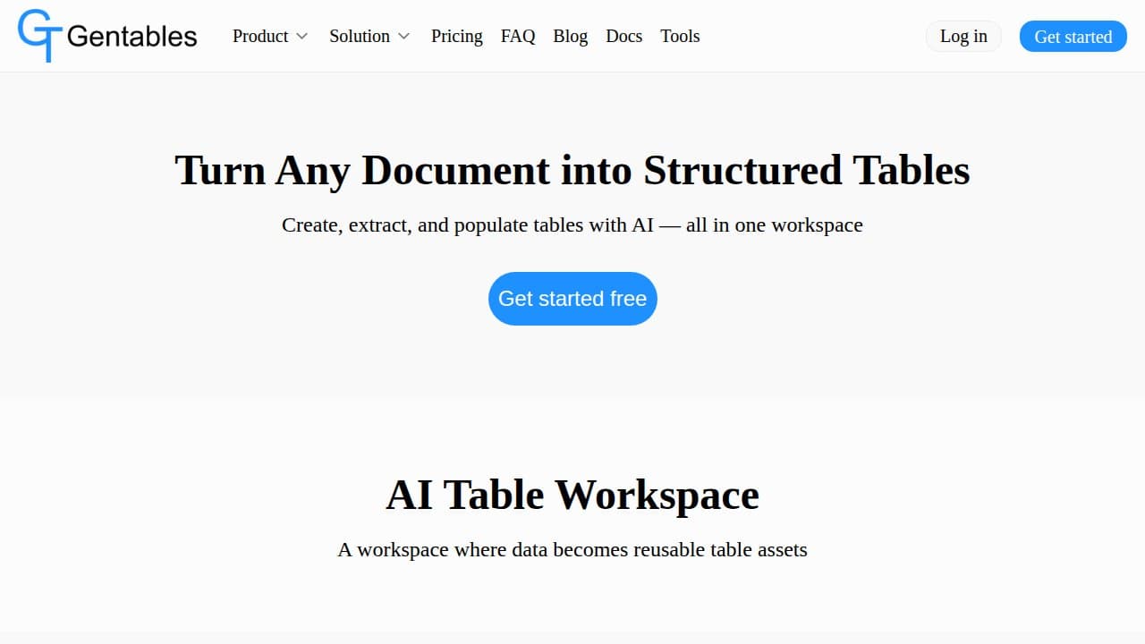 Gentables - Product screenshot